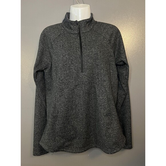 Kyodan Outdoor Sweater Womens Large Gray Half Zip Pullover Herringbone Stretch - Picture 1 of 6